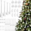 100 Pcs Teardrop Ornaments for Christmas Tree, Hanging Drop Ornaments Crystal Chandelier Pendant for Christmas Winter New Year Party and Home Decorations
