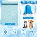 DoubleFill 4 Pack Cooling Pet Mats 23.6" x 31.5" Cooling Dog Beds with Supportive Pillow Self Ice Washable Cool Pads Summer Cat Sleeping Pad with Storage Bag for Summer Crate Floor (Large, Blue)