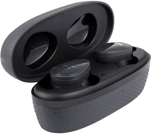 Altec Lansing NanoBuds True Wireless Earbuds with Charging Case, IPX4 Waterproof, Dual Mic, 30 Hours Playtime – Sports in Ear Earphones for iPhone & Android (Charcoal Grey)
