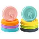 Lelife Silicone Mason Jar Lids, Regular and Wide Mouth Compatible, with Straw Hole and Stopper (Assorted Colors 8PCS)