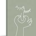 BIWSHA Funny Toilet Canvas Wall Art, Minimalist Modern Restroom Wall Decor, Holding Nose Humor Bathroom Decor, 11x14 Inch - Sage Green