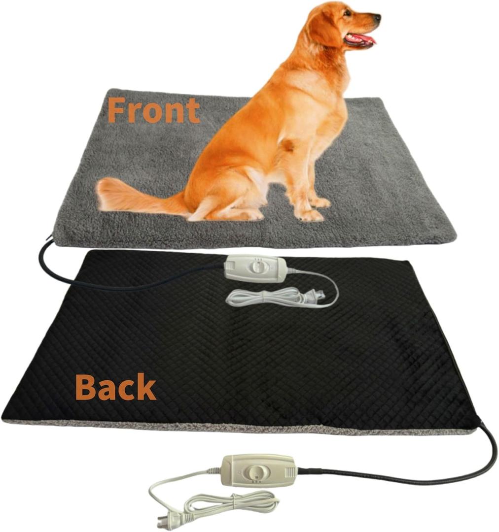 Heated Dog Bed Dog Heating Pad Extra Large 36x24 inch Outdoor Doghouse Indoor Bed,Continuous Always On Heater for Small Medium Pet Cat Puppy Puppies Chew Proof