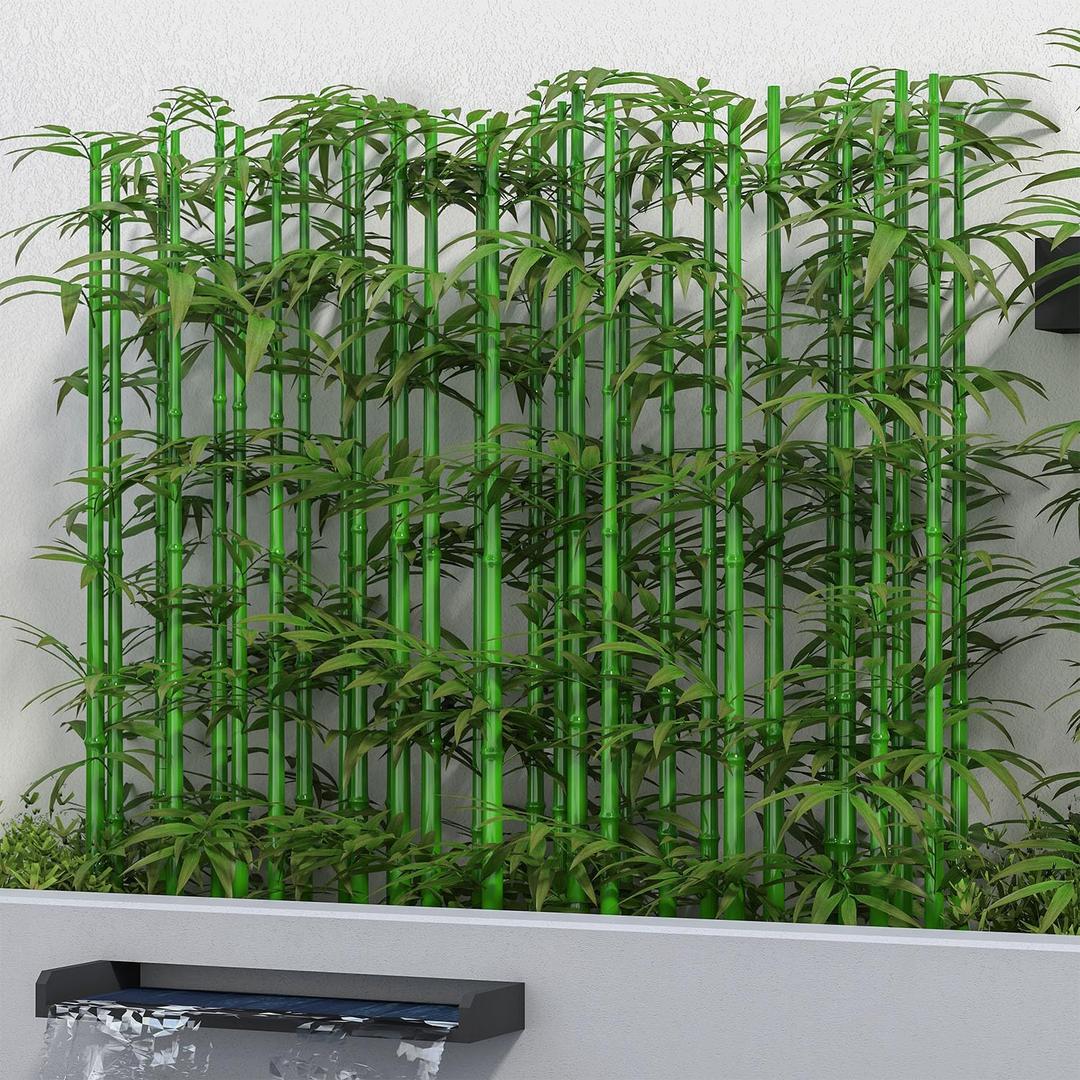 5ft Artificial Bamboo Tree 10 Pack, Fake Bamboo Plant Trees Indoor Outdoor Artificial Fake Plants Privacy Fence for Garden Yard Patio Decoration Home Privacy Screening