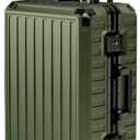 LUGGEX Carry On Luggage with Spinner Wheels, 8010S Aluminum Frame Zipperless Polycarbonate Hard Shell Suitcase (ZX-Core, Green, 21 Inch)