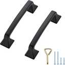 Ravinte 10PCS Pack Matte Black Kitchen Cabinet Handles Drawer Pulls 3-3/4 inch Hole Centers Cabinet Pulls Kitchen Cabinet Hardware Sturdy Big Square Base Dresser Pulls Cabinet Drawer Handles