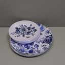 FYSUIMU 40Pcs Foil Blue and White Floral Plastic Plates Reusable Plate Chinoiserie Flower Dinner Dessert Plate for Home Party Supplies Table Decor Blue gold foil reflective