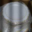 120PCS White Plastic Plates, Disposable Party Plates with Gold Rim, Heavy Duty 60 Dinner and 60 Dessert Fancy Plate for Party and Wedding