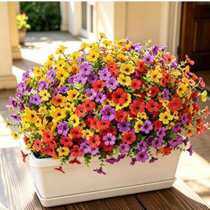 Artificial Flowers for Outdoors 20 Bundles Fake Flowers Fake Plants Spring Summer Decoration UV Resistant Fake Silk Flowers for Porch Patio Home Planter Window Box Yard Garden Decor