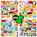 Glow in The Dark Cartoon Water Bottle Sticker for Kids, 100 pcs Waterproof Cute Vinyl Laptop Decals, Kids Teens Adults Phone Case Scrapbook Helmet Skateboard Luggage Decoration