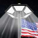 Flag Pole Light Solar Powered Top Mount, 2000Lumen IP67 Waterproof Solar Light for Flagpole, Light Up Flag Outdoor Dusk to Dawn for 18+ Hours with Twice Coverage Than Downward Lighting