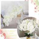 IPOPU 6Pcs White Orchids Artificial Flowers with 9 Large Blooms 37.4" Long Stem Fake Silk Orchid Look Real Flowers for Tall Vase Faux Orchids for Wedding Home Party Dining Table Centerpiece Decoration