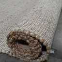 Jute Cotton Hand Woven Natural Farmhouse Area Rug for Living Room - Rustic Vintage Bohemian Décor  7'x10'