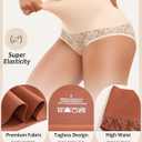 Shapewear for Women Tummy Control High Waisted Seamless Womens Underwear 4-Pack Sexy Lace Plus Size Panties (M)