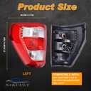 Tail Light Assembly Compatible With 2021 2022 2023 2024 Ford F150 F-150 XL Left Driver Side Taillight Brake Lamps with Bulb and Harness Replace ML3Z-13405-E