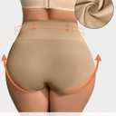 USEASY Shapewear Tummy Control Underwear For Women High Waisted Compression shapewear Lightweight Control Panties brown 3XL (Beige, XXXL)