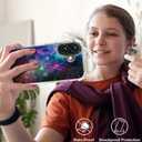 3 x Compatible with iPhone 16 Plus Case Clear Cute for Women - Rugged Phone Cases Funda Protector Cover Skin (Pink Galaxy Universe)