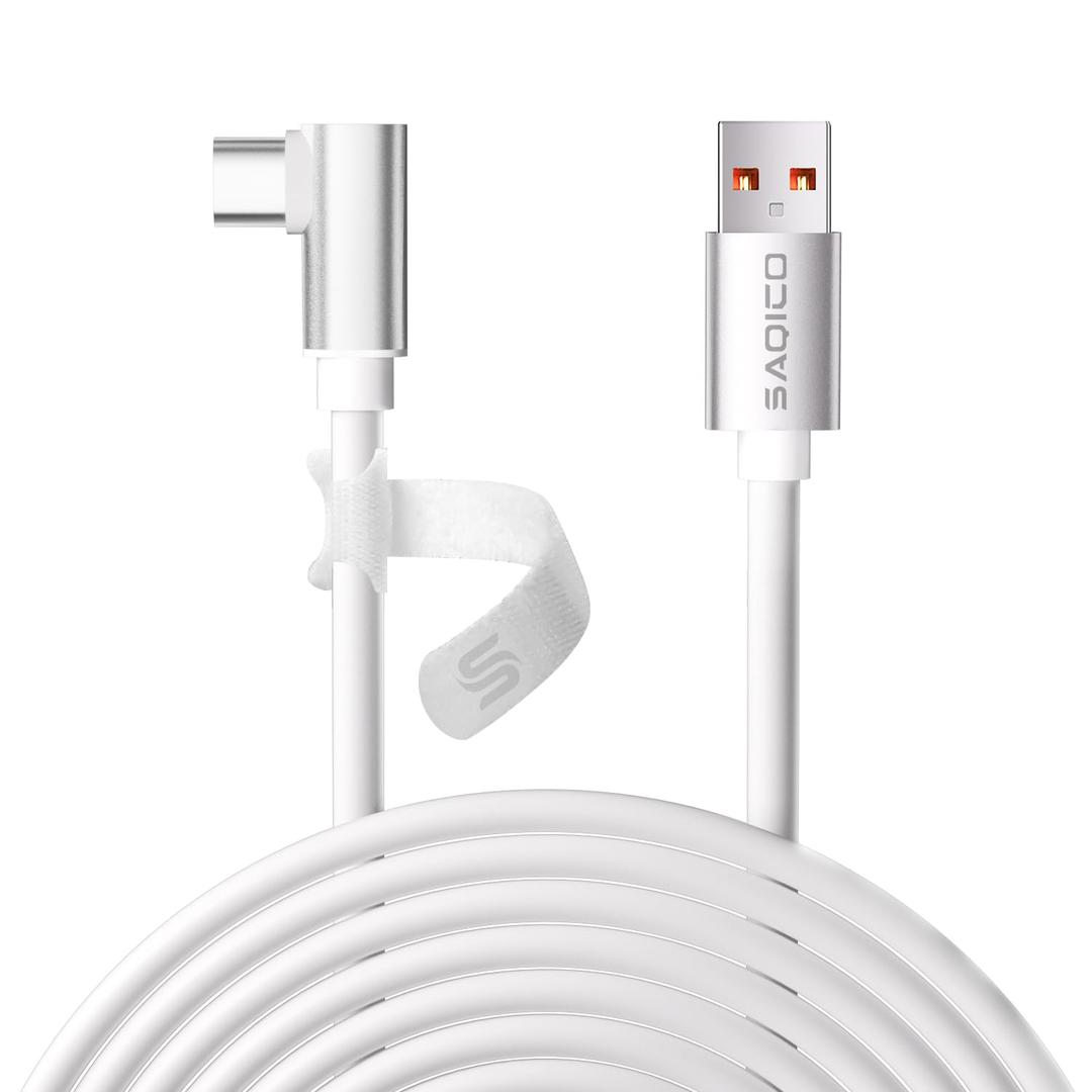 Saqico 16FT Link Cable for Meta Quest 3/ Quest 3S, for Oculus Quest 2/Pro/Pico 4, USB 3.0 Data Cable to USB C Link Cable with 5Gbps Super High Speed VR Accessories for Virtual Reality Quest Headset