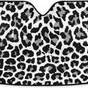 Car Windshield Sunshade Black and White Leopard Trucks Auto Blocks Sun Visor Keep Your Vehicle Cool UV and Heat Reflector