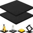 RV Leveling Block Flex Pads, 12 Rubber Jack Pads, Anti-Vibration & Anti-Slip Mats, for Camper Travel Trailer Jacks & Stands & Stabilizers on Uneven Surfaces, 2-Pack