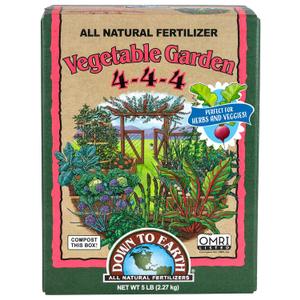 Down To Earth All Natural Fertilizers Organic Vegetable Garden - Plant Food for Vegetables, Herbs, Greens and Raised Beds 4-4-4, 5 lb