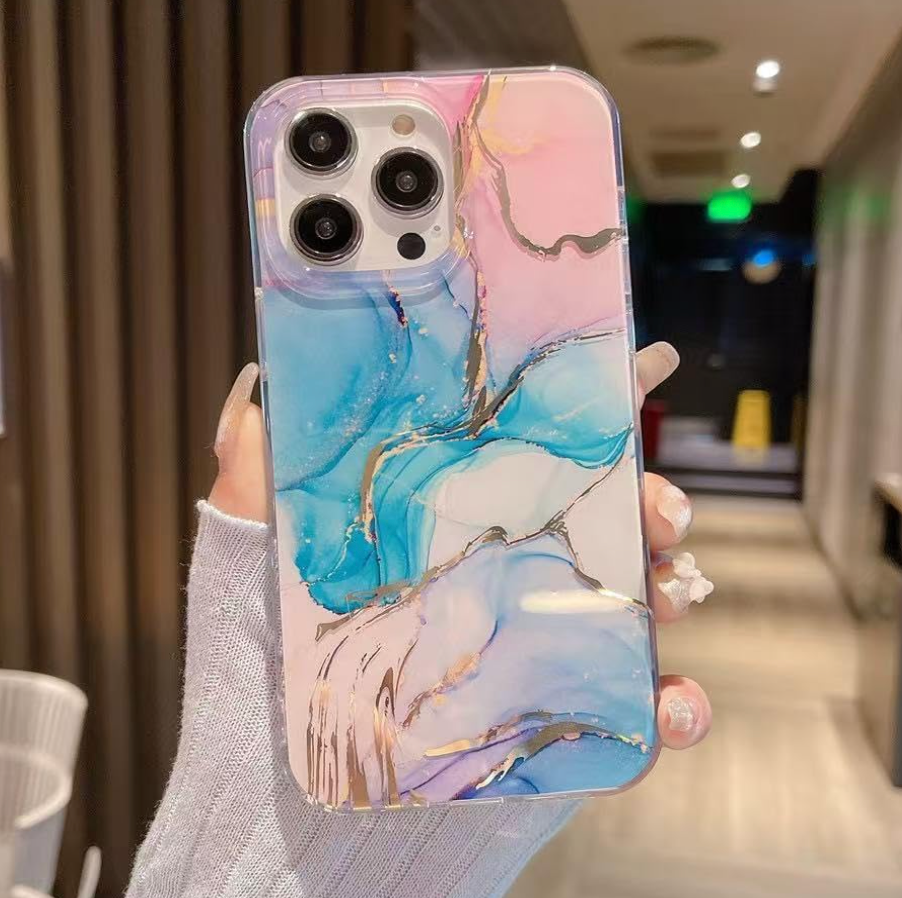 Aconfei for iPhone 14 Plus/15 Plus Marble Case,Slim TPU Shockproof Bumper Protective Phone Case Cover for Girls Women