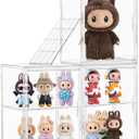 Acrylic Clear Display Case 3 Pack, Figure Clear Display Case, Adjustable Layers with a Removable Divider Display Cases for Collectibles with Magnetic Door, Large