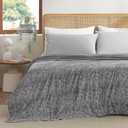 Snuggle Sac Queen Size Soft Cooling Blanket Dark Grey, Q-Max 0.4 Summer Cooling Comforters for Hot Sleepers, All Season Reversible Lightweight Bedding Comforter Queen Size, 90x90 inches, Dark Grey