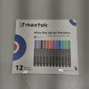 maxtek Dry Erase Markers Ultra Fine Tip, 0.7mm, Low Odor,12 Count Whiteboard Markers, 8 Assorted Colors
