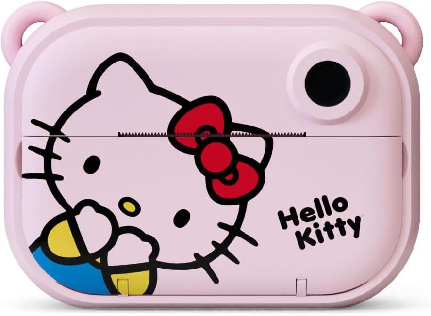 Hello Kitty Instant Print Kids Digital Camera & Video Camcorder with Selfie Camera by Kidamento, Scavenger Hunt Momento Book, 32GB Memory Card - Model P Hello Kitty