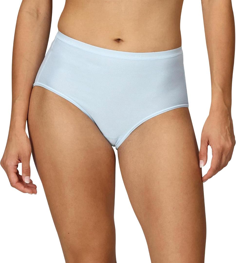 ExOfficio Women's Give-N-Go 2.0 Full Cut Brief - Breathable Durable Easy Care Travel Underwear (Large, Glacier Blue)