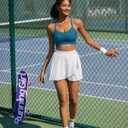 RUNNING GIRL Sports Bra for Women,Y Back Molded Cup Medium Impact Sports Bras with Sewn in Pads (X-Large, Deep Blue)