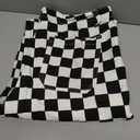 Women Checkered Cropped Jeans Straight Leg Stretchy Denim Pants with Pockets (XL)