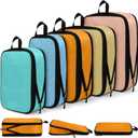 5 Pack Compression Packing Cubes for Travel Space Saving Cubes Luggage Organizer for Suitcase(Pastel,Mixed)
