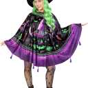 Morph Purple Witch Costume Womens Halloween Poncho For Women, Halloween Costumes For Womens Witch Costumes For Adults, One size
