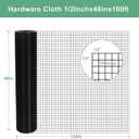 Galvanized Black Vinyl Coated Hardware Cloth, 1/2 Inch Mesh 19 Gauge