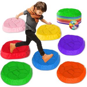 Stepping Stones for kids,8/12 PCS Durable Non-Slip Balance Stones Indoor Outdoor toys for toddlers develope Kids Balance and Coordination Skills