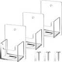 Chunful 3 Pcs Wall Mount Business Card Holder 3.75 x 2.75 x 1.25 Inch Vertical Clear Acrylic Card Display Rack Single Pocket Organizer Pre Drilled Plastic Display Stand for Home Office(Classic Style)