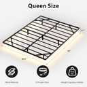 Queen Size Floating Bed Frame with Smart LED Lights, Modern Metal Platform Floating Bed Frame Queen - Heavy Duty Easy Assembly No Box Spring