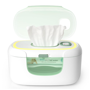 Momcozy New Baby Wipe Warmer, 100pcs Larger Capacity Wipe Dispenser, 10Min Fast Heating with 4 Temperature Modes, Innovative Spring Design, Silicone & Top Seals,Quick Even Heating, 3Level Nightlight