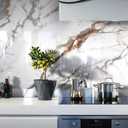 Marble Peel and Stick Waterproof Wall Paneling, 118" x 47" Calacatta Gold Glossy Finish Self-Adhesive Backsplash Tile Vinyl Wall Panel for Kitchen Bathroom Wall Decor, Covers 38.75 Sq. Ft.