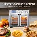 TomaChef 26QT French Door Air Fryer Toaster Oven Combo, 15 Cooking Functions including Rotisserie, and Digital Controls, 30 Recipes & 5 Accessories, Stainless Steel Finish, Medium