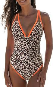 popvil Women's Tummy Control Swimsuits One Piece Neon Colour  Medium