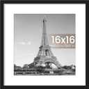 Upsimples 16x16 Picture Frame, Display Pictures 12x12 with Mat or 16 x 16 Without, Wall Hanging Square Frames, Black, 1 Pack