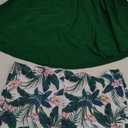 Aqua Eve Women Two Piece Plus Size Tankini Swimsuit with Shorts Tummy Control Bathing Suit Flowy Swimwear Green Floral, 22W
