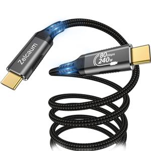 USB C Thunderbolt 5 Cable 120Gbps Bandwidth, 80Gbps Date, 16K 8K 4K Video Sync Display, 240W Fast Charging, Fully Compatible with Thunderbolt 4/3, Type USB-C, USB4 / Gen4 Devices, 3FT