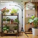 Garpsen Grow Lights for Indoor Plants, 5 Heads Full Spectrum Grow Light with Adjustable Tripod Stand, 100PCS LEDs Plant Light for Indoor Plants with 6/12/16H Timer and 3 Light Modes(No Clip)