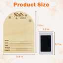 Heartfelt Baby Announcement Sign & Hello World Newborn Sign with Mess-Free Ink Pad for Hand & Footprints, Welcome Plaque & Baby Shower Stand with Premium Wooden Ultrasound Picture Frame Keepsake