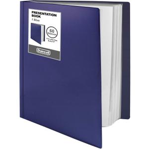 Dunwell Presentation Binder 60-Pocket, Displays 120 Pages, 8.5x11 Portfolio Binder with Plastic Sleeves, Storage and Organizer for Documents, Photos, Kids Artwork, Projects, Recipes (Blue)