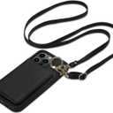Keallce Case for iPhone 14 Pro 6.1'', Detachable Crossbody Case Wallet with RFID Blocking Card Holder, 360Ring Stand, Folio Leather Phone Cover Shoulder Lanyard Strap Lady for iPhone 14 Pro 5G, Black
