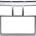 Silver Car Radio Fascia Panel for Toyota Vios Yaris Sedan Belta Radio Frame Radio Stereo Dash Installation Mount Trim Kit Face Plate Audio Panel DVD Navigation Panel Frame 2 Din